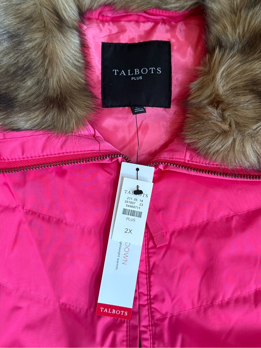 Talbots Bright Pink Puffer Vest - Picture 6 of 6